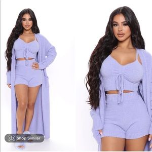 FASHION NOVA STUNNING AND COMFY LILAC COZY SET SIZE LARGE! 😍💖